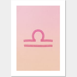 Libra on pink paper Posters and Art